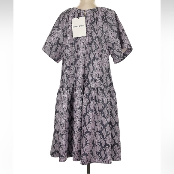 NWT Stand Studio Gray Snake Print casual Dress size EU (36-38) US size 4-6 - Picture 5 of 5